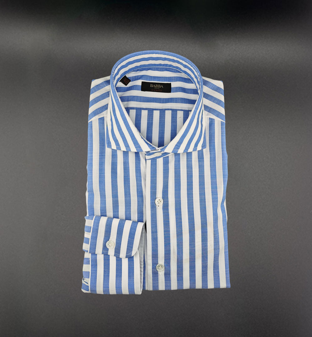Camicia Barba uomo K1U13P014710702 azzurra<BR/> K1U13P014710702 702 RIGA BARBA