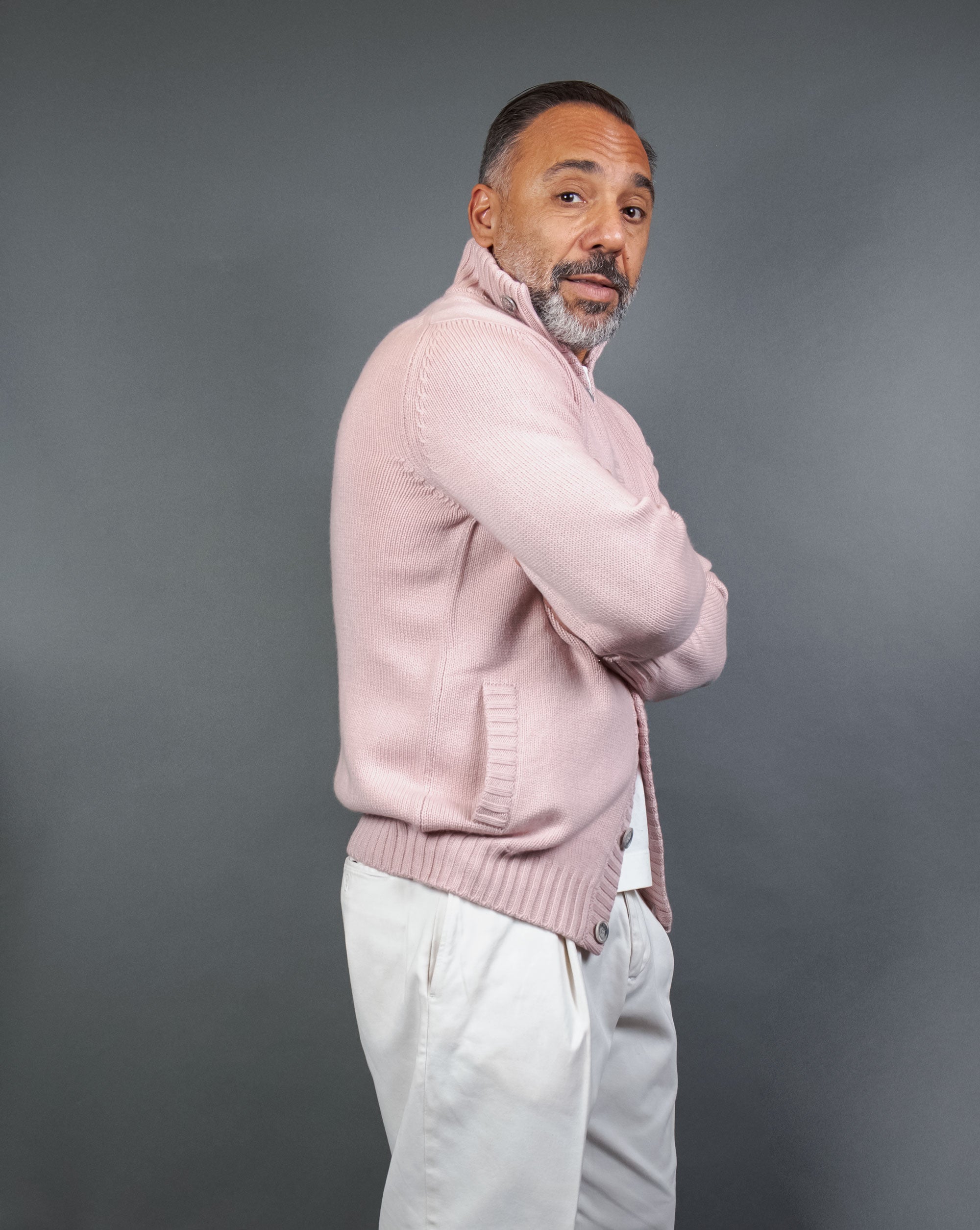 Cardigan FEDELI uomo FAVONIUS 6488 Rosa FAVONIUS 6488 MISTYROSE FEDELI