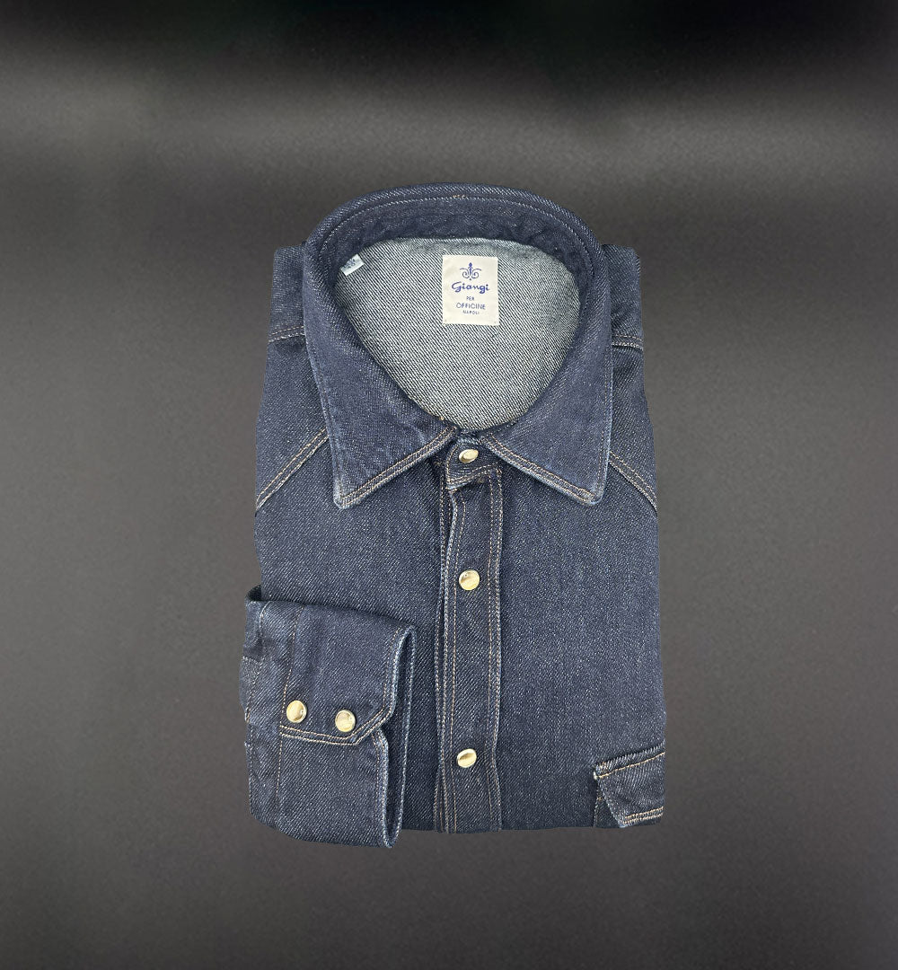 Camicia Giangi x Officine uomo Osiride blu OSIRIDE DENIM SCURO GIANGI