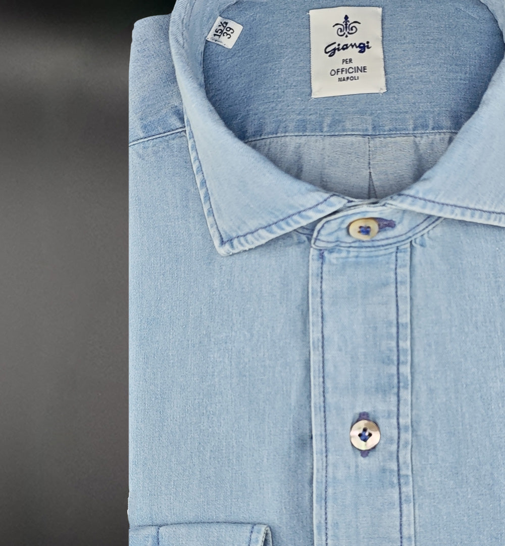 Camicia GIANGI X OFFICINE uomo POLO Denim POLO 01 DENIM GIANGI