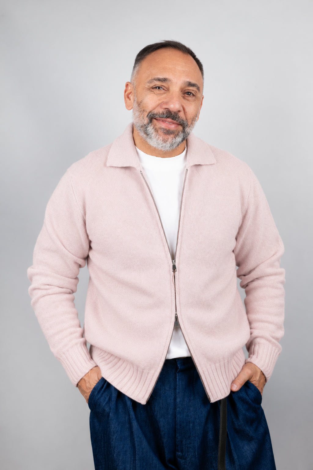 Maglia Become x Officine uomo FULL ZIP 546420 rosa FULL ZIP 546420 06 ROSA BECOME X OFFICINE