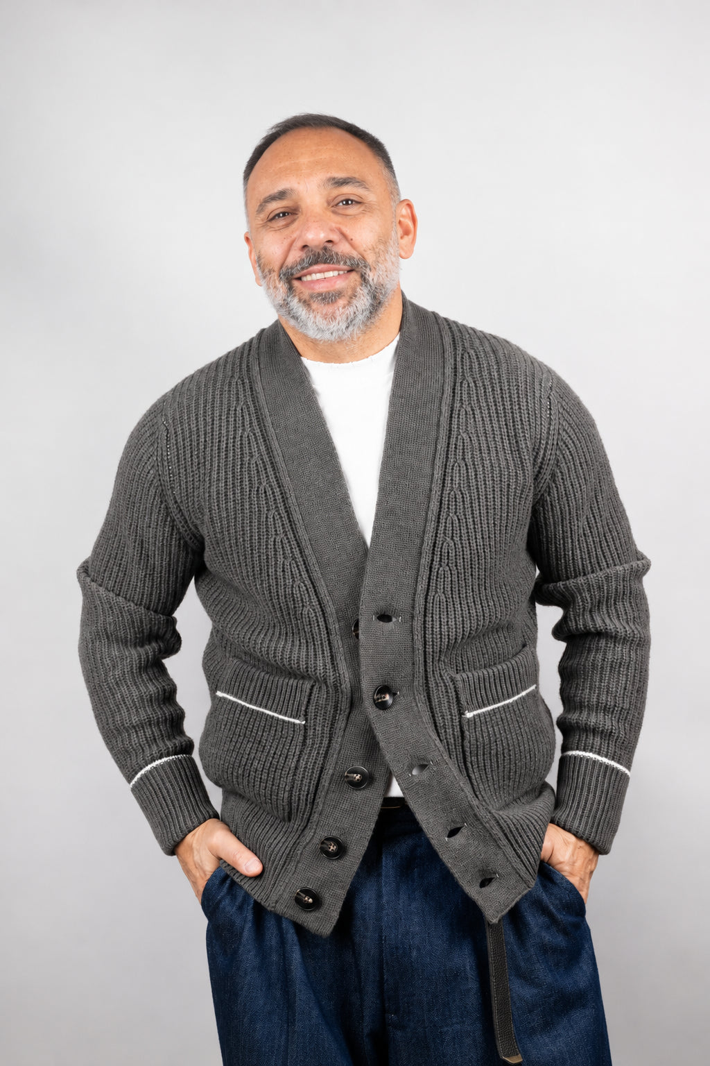 Cardigan Kangra uomo 4109 402 fumo 4109 402 51 FUMO KANGRA x officine