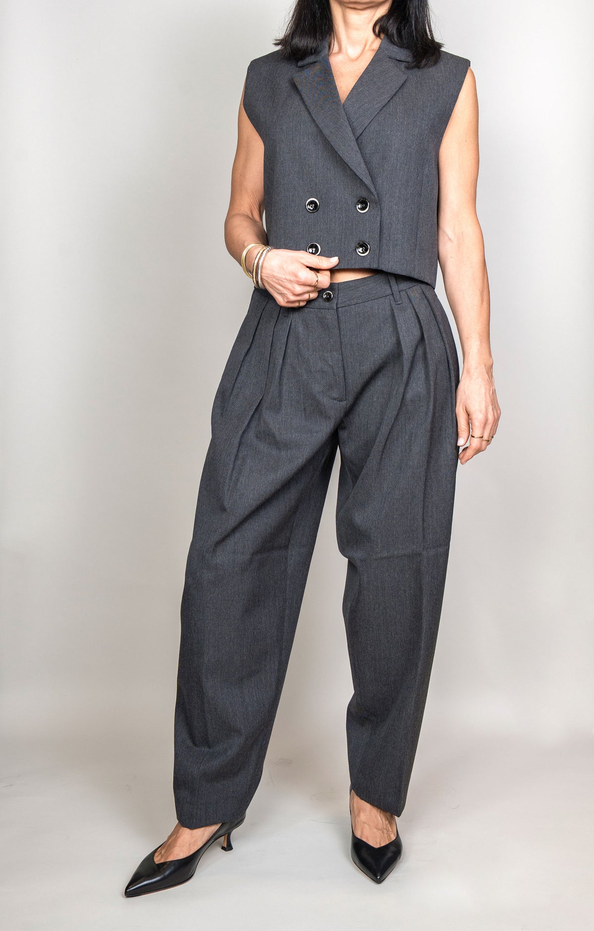 Gilet Nine in the Morning donna Liora grigio LIORA DOPPIO PETTO G NINE INTHE MORNING