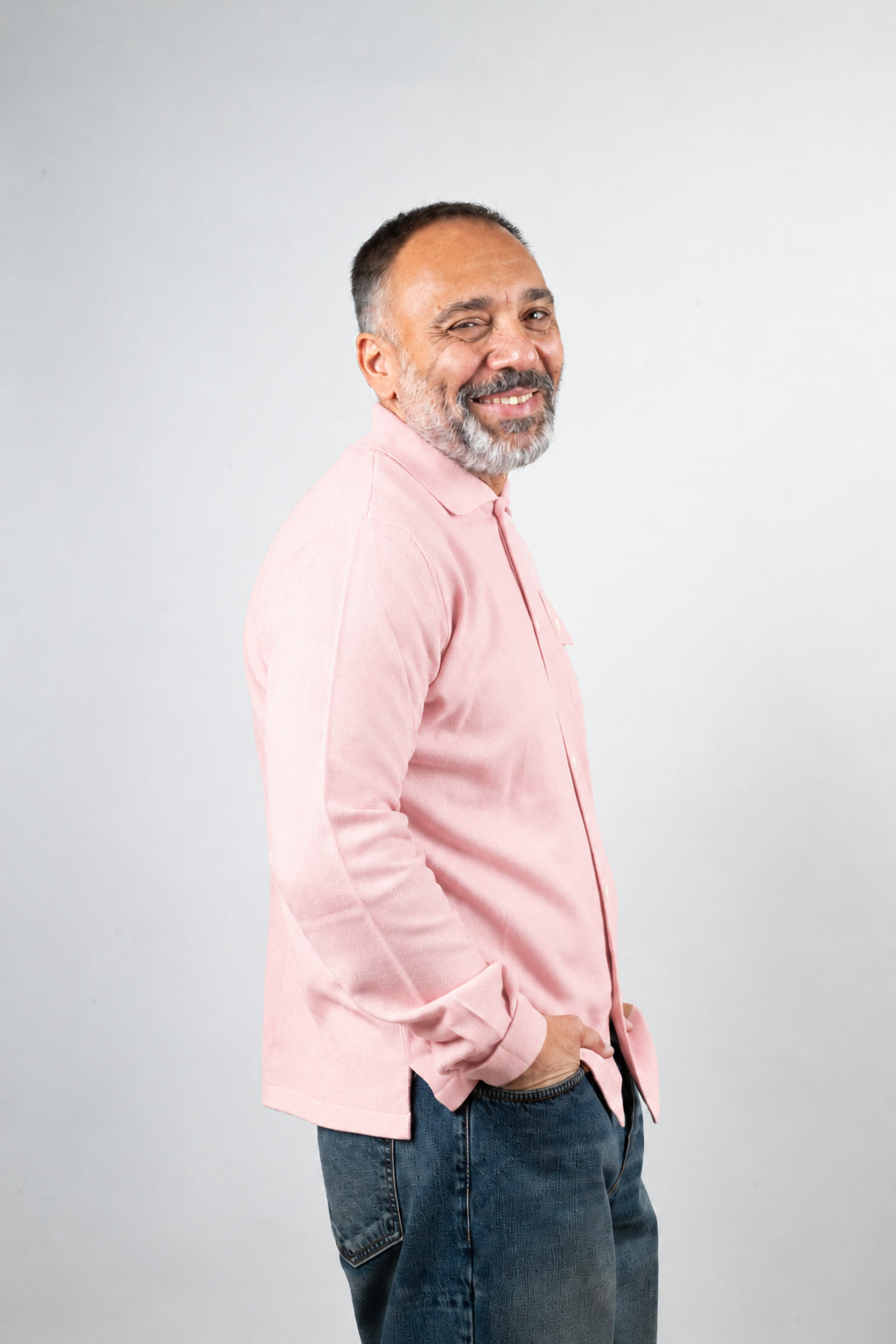 Polo camicia Officine uomo Caracciolo rosa CARACCIOLO 7126 ROSA OFFICINE