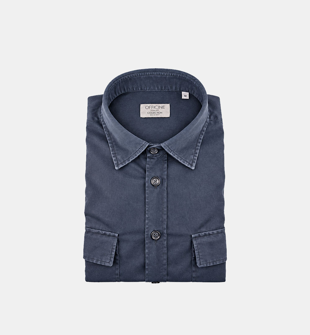 Camicia OFFICINE uomo ODER 1379 OVER SEMIWIDE Blu ODER 1379 OVER SEMIWIDE 12 NAVY OFFICINE