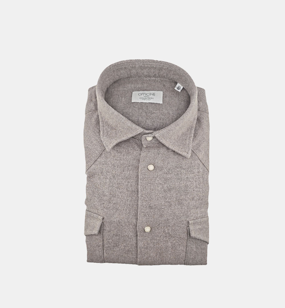 Camicia OFFICINE uomo RODEO 2338 SEMIWIDE Fango<BR/> RODEO 2338 SEMIWIDE 4 FANGO OFFICINE