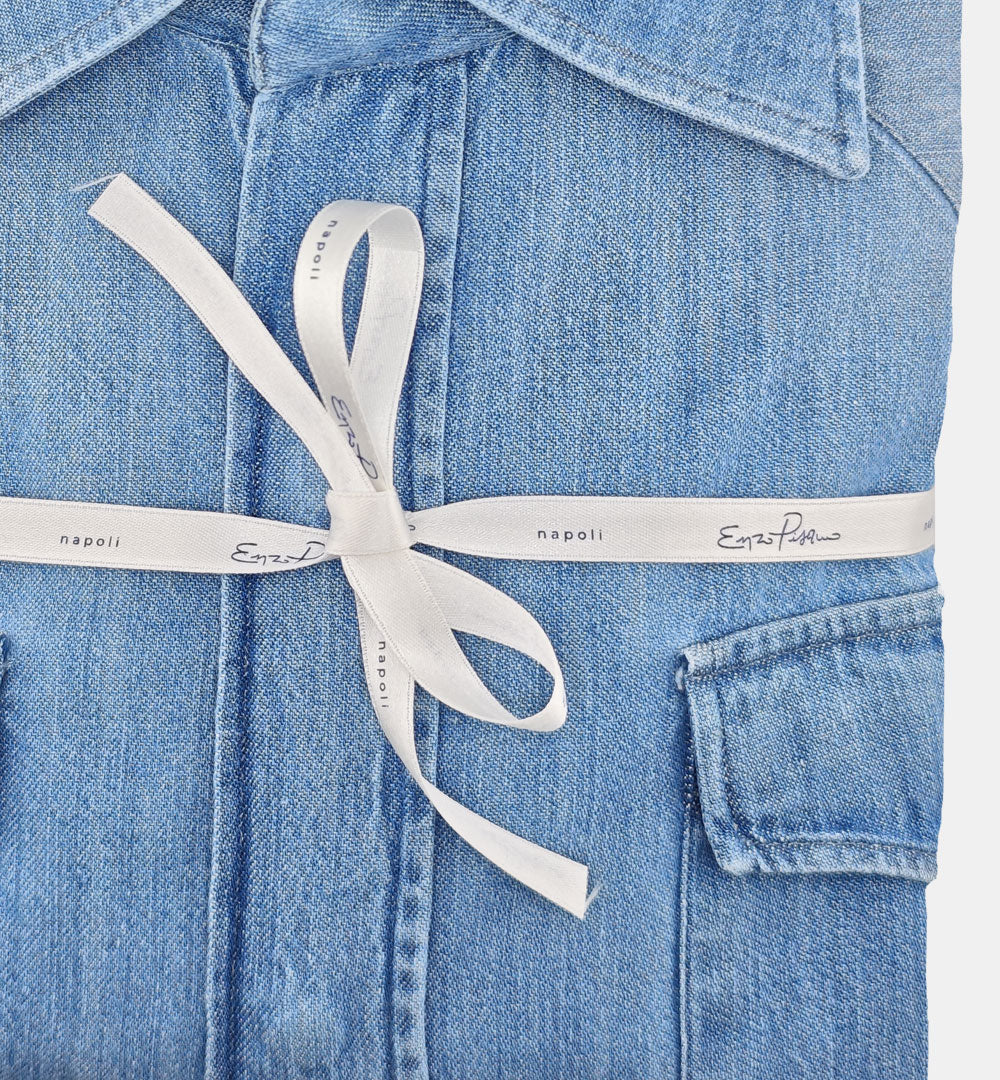Camicia ENZO PISANO uomo 4076 Denim Medio 4076 DENIM MEDIO PISANO X OFFICINE