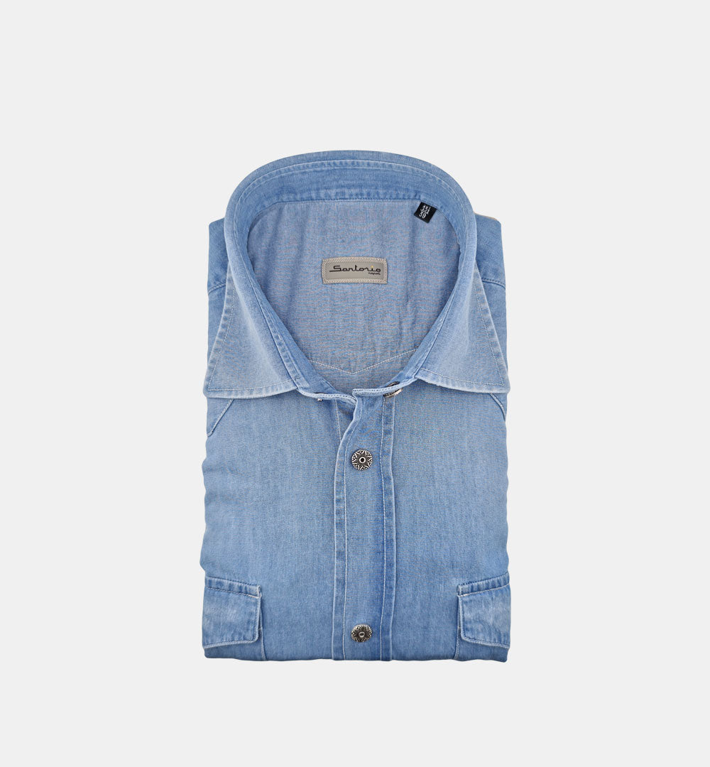 Camicia SARTORIO uomo SH47160 Denim chiaro SH47160 3003 DENIM SARTORIO
