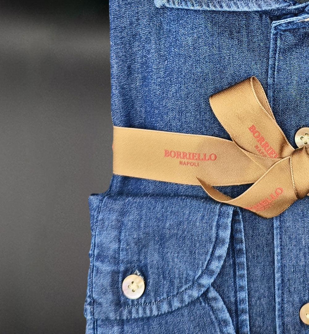 Camicia BORRIELLO uomo MARECHIARO Denim scuro MARECHIARO 9095 1 BORRIELLO