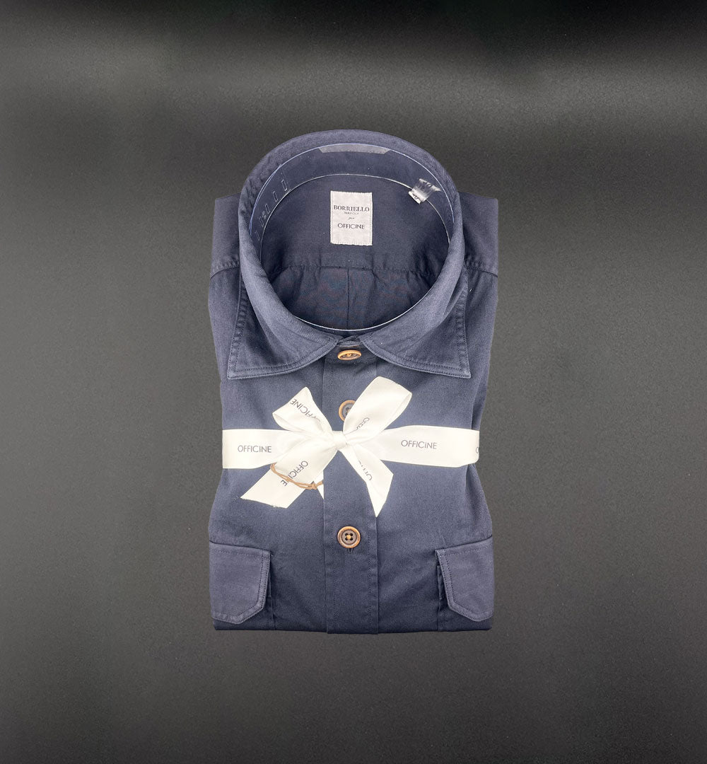 Camicia Borriello x Officine uomo 020028 blu 020028 13 BLU BORRIELLO