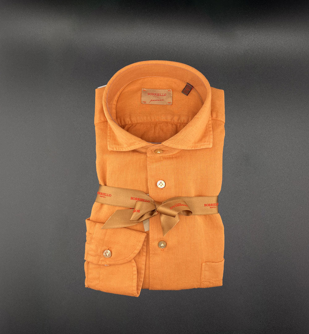 Camicia Borriello uomo 200280 arancio<BR/> 200280 2 ARANCIO BORRIELLO
