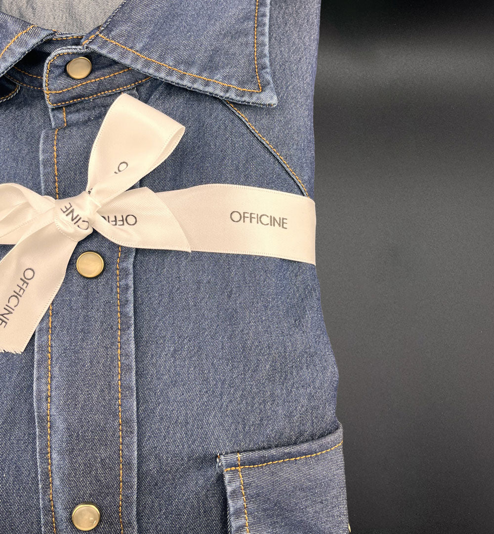 Camicia Borriello x Officine uomo 21063 denim blu scuro 21063 1 DENIM SCURO BORRIELLO