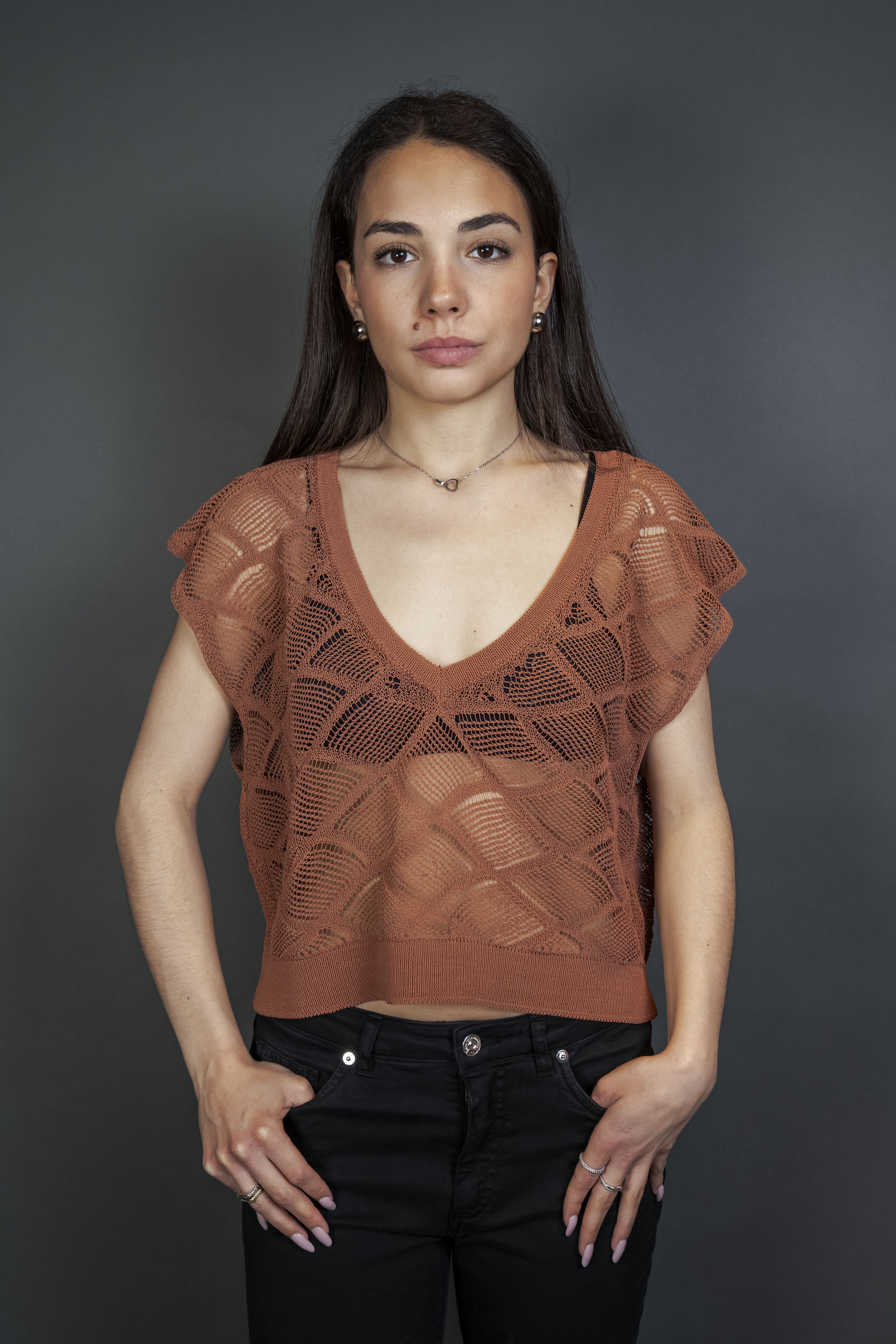 Gilet Daniele Fiesoli Donna 7176 33 tabacco 7176 33 GILET S.V. DANIELE FIESOLI
