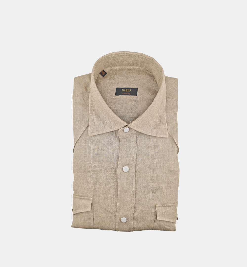 Camicia Barba uomo WSU10 2054112 sabbia WSU10 2054112 4 BARBA