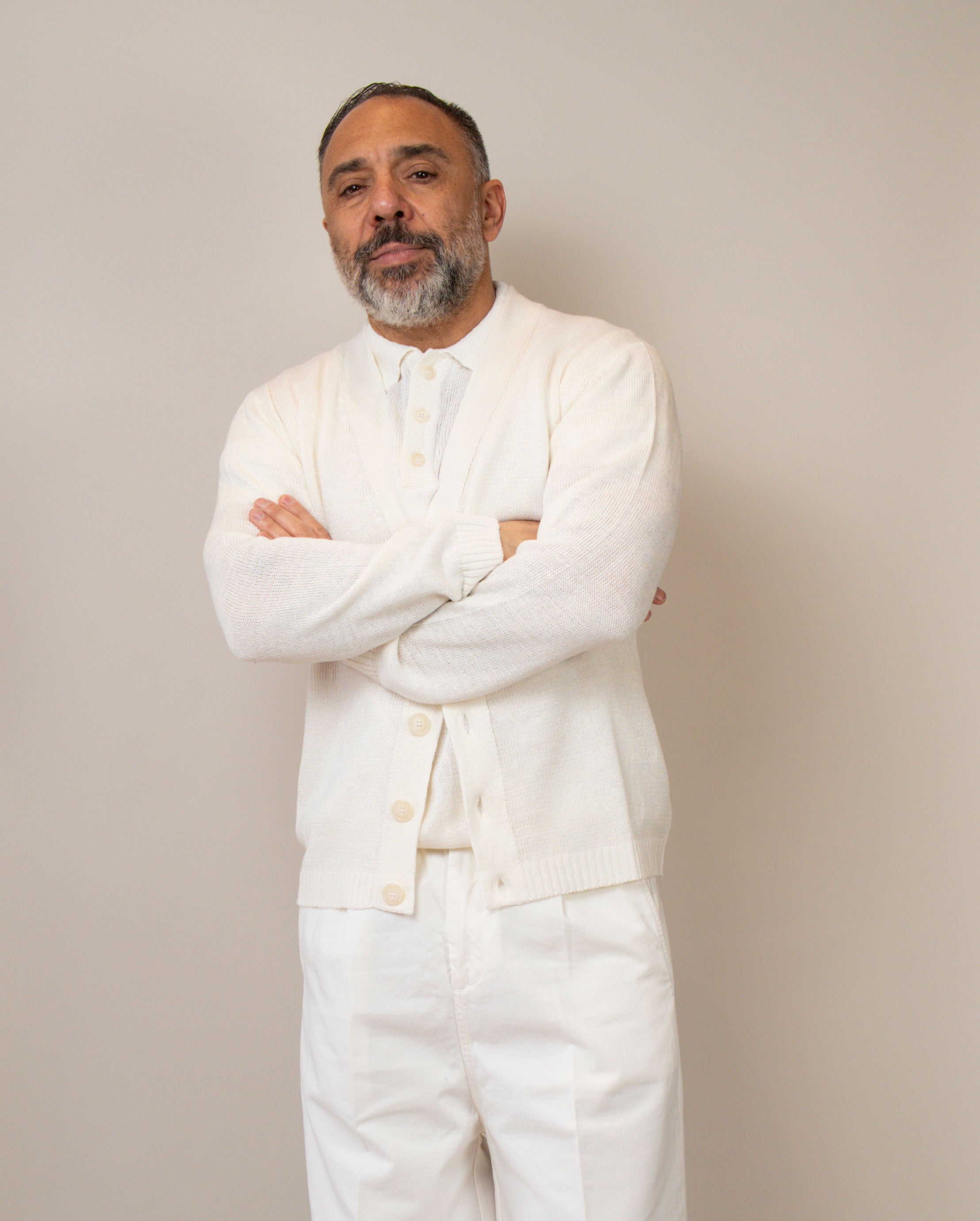 Cardigan Daniele Fiesoli uomo 3080 bianco CARDIGAN 3080 01 DANIELE FIESOLI