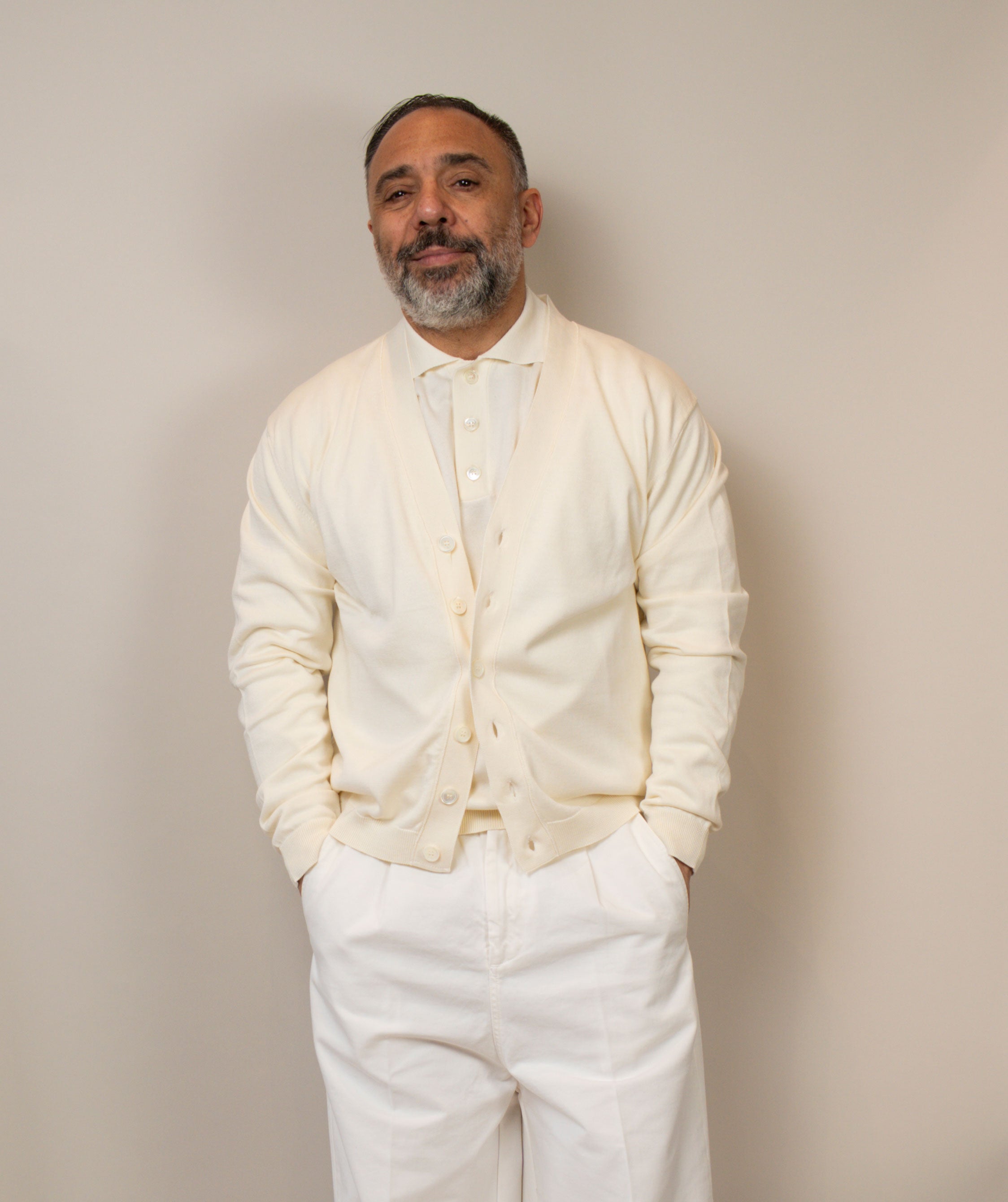 Cardigan Daniele Fiesoli uomo 3300 bianco CARDIGAN 3300 0100 DANIELE FIESOLI