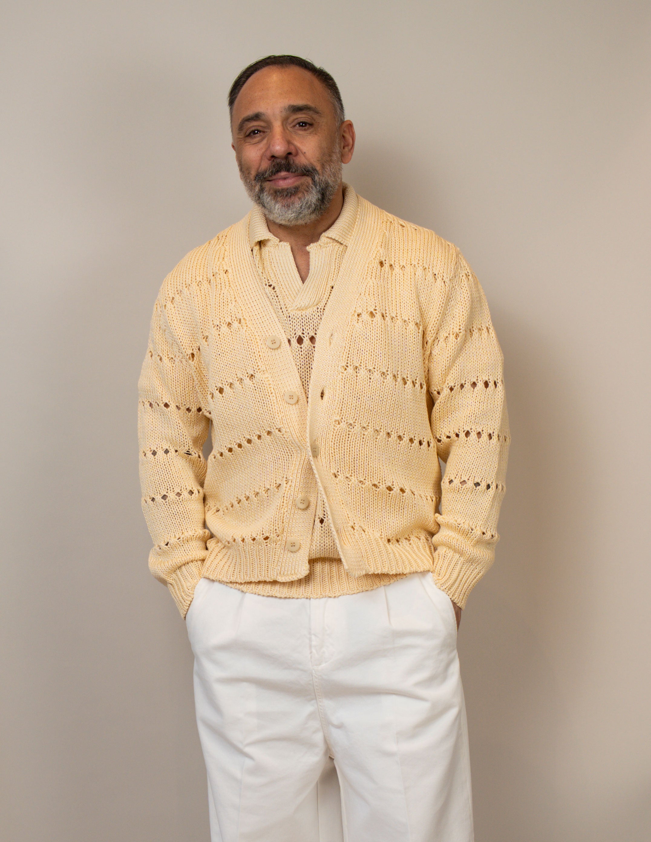 Cardigan Daniele Fiesoli uomo 4070 giallo CARDIGAN 4070 37 DANIELE FIESOLI