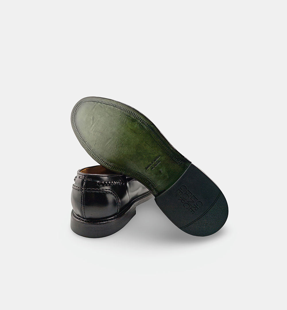 Mocassino GREEN GEORGE uomo 2032 Testa di moro 2032 NAP 340 WASH TRECCINA GREEN GEORGE