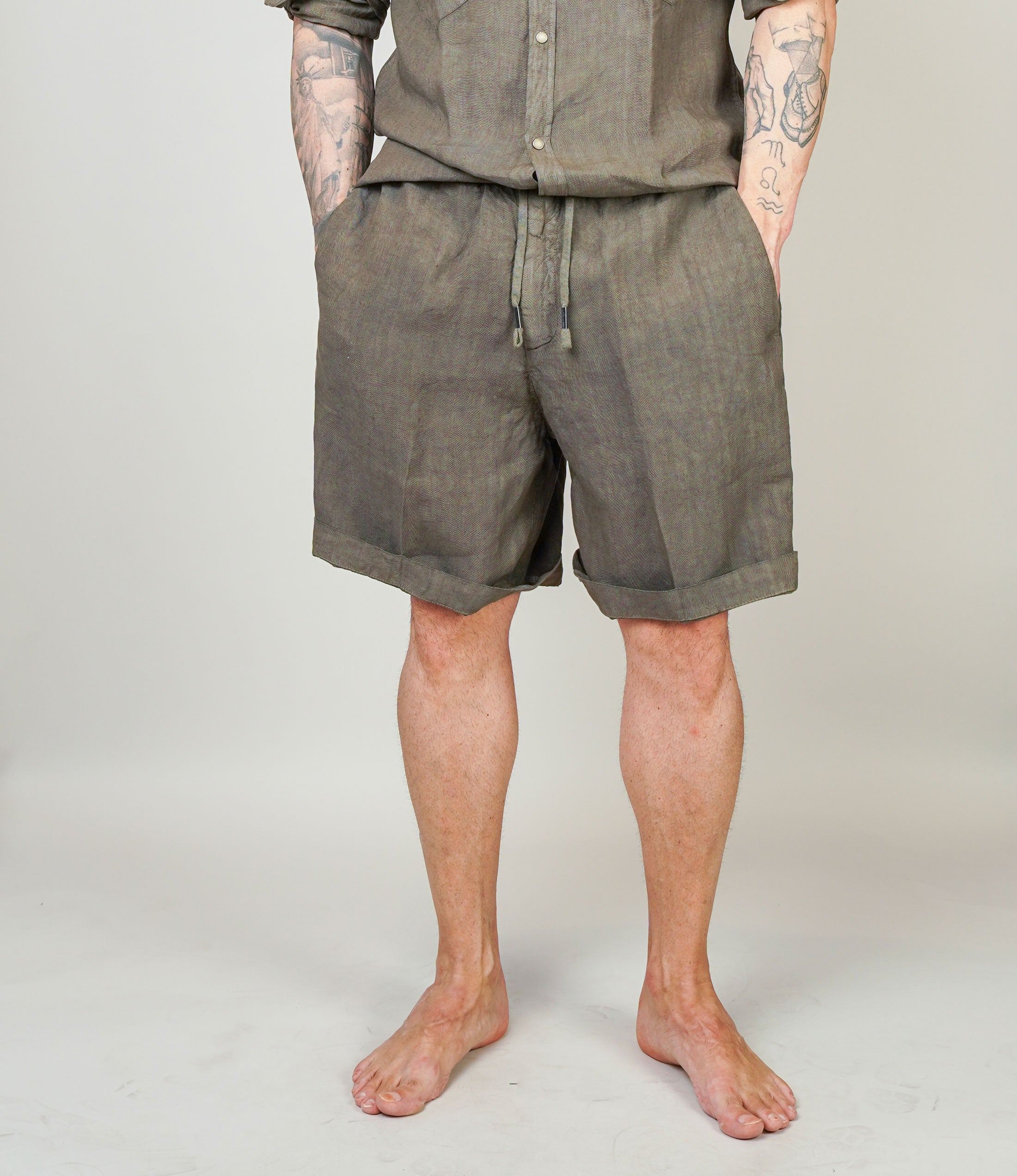 Bermuda Inlinum uomo Pajama verde militare PAJAMA CORTO CIL20 MILITARE INLINUM