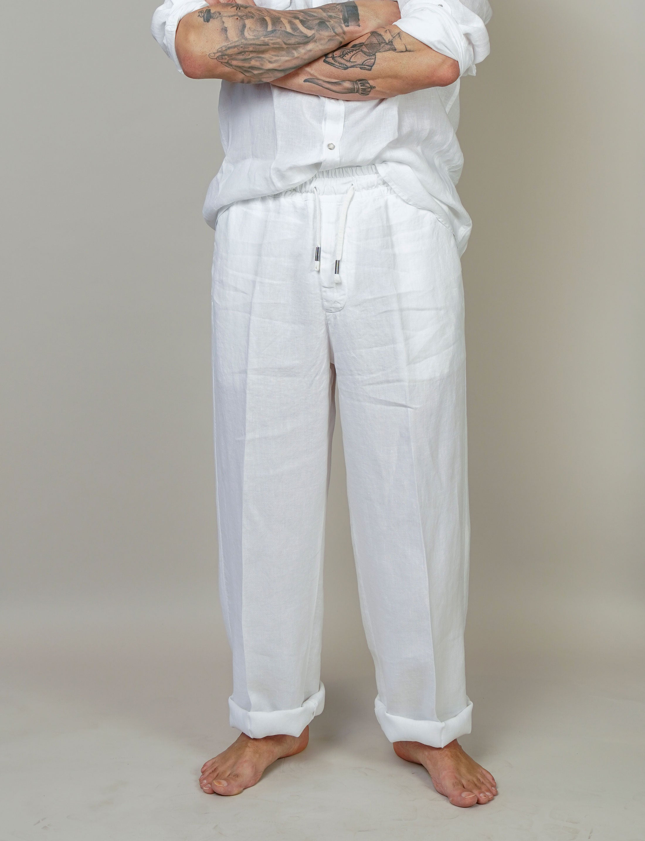 Pantalone Inlinum uomo Pajama bianco PAJAMA TROPEA PANTS BIANCO INLINUM
