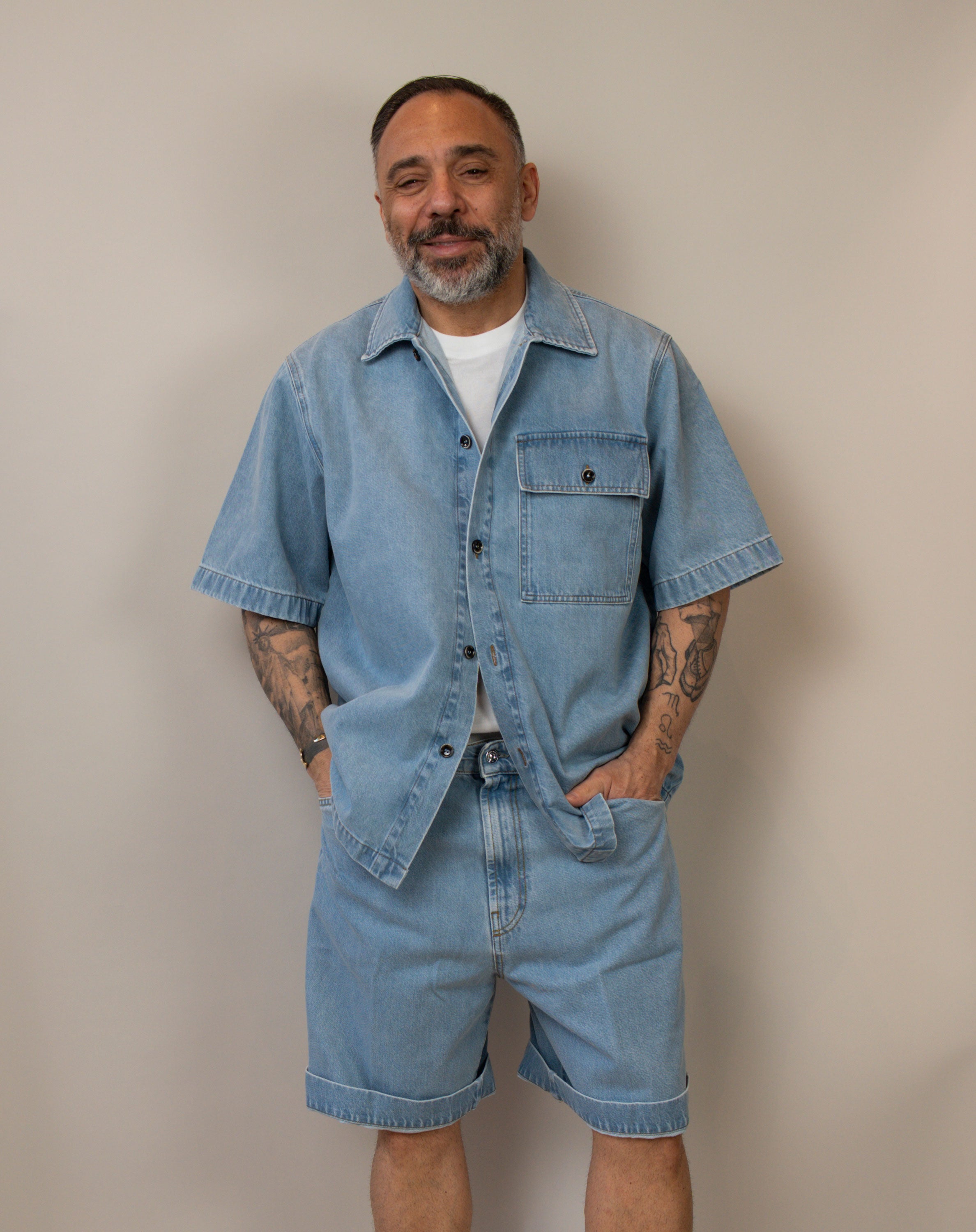 Camicia Nine in the morning uomo Max blu denim MAX 33 AL01 NINE INTHE MORNING