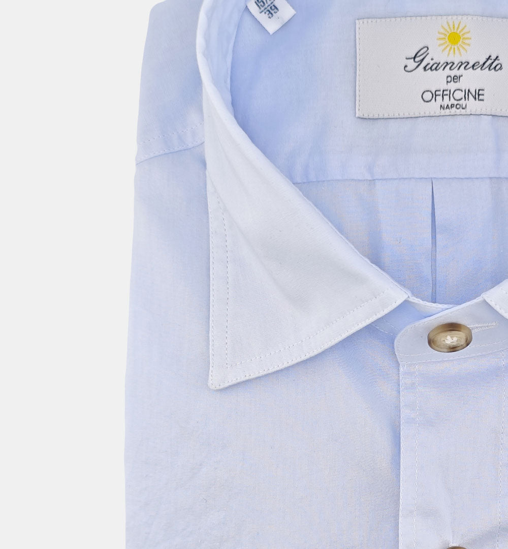 Camicia Giannetto Portofino uomo 61130 celeste CAMICIA 61130 2250 47 04 SANFORT