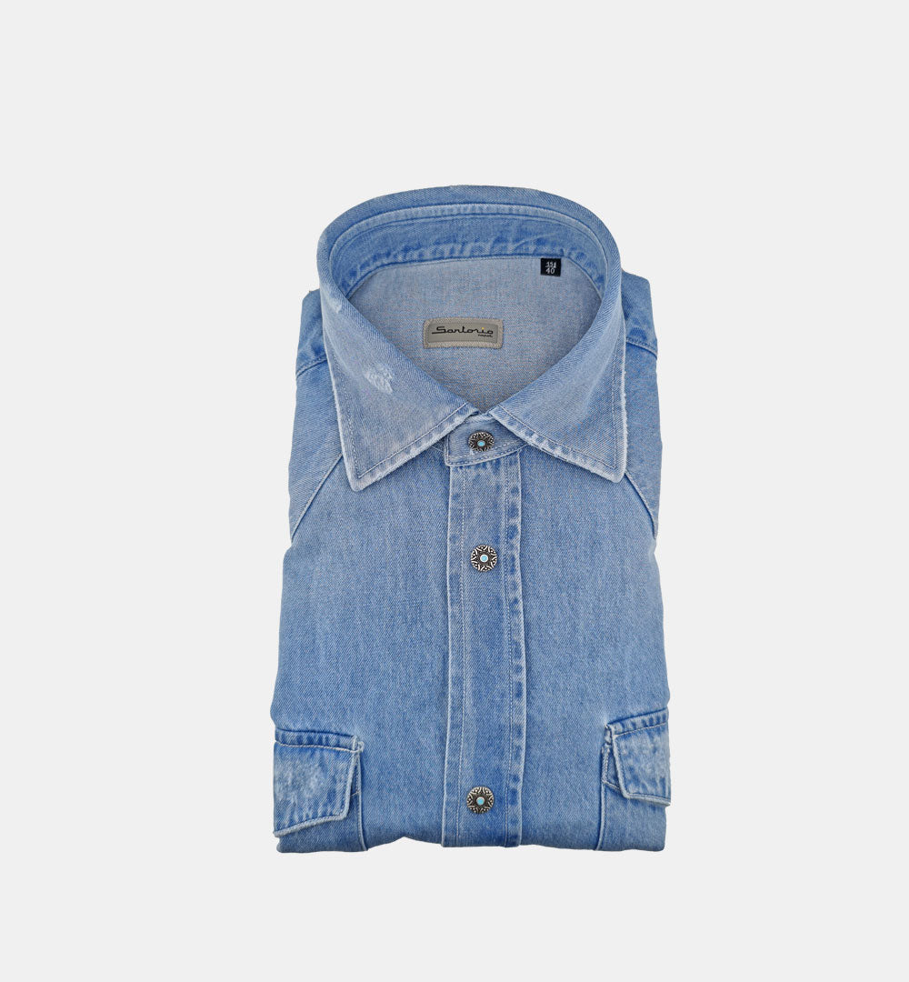 Camicia Sartorio uomo Texas denim chiaro TEXAS 29650301 SARTORIO