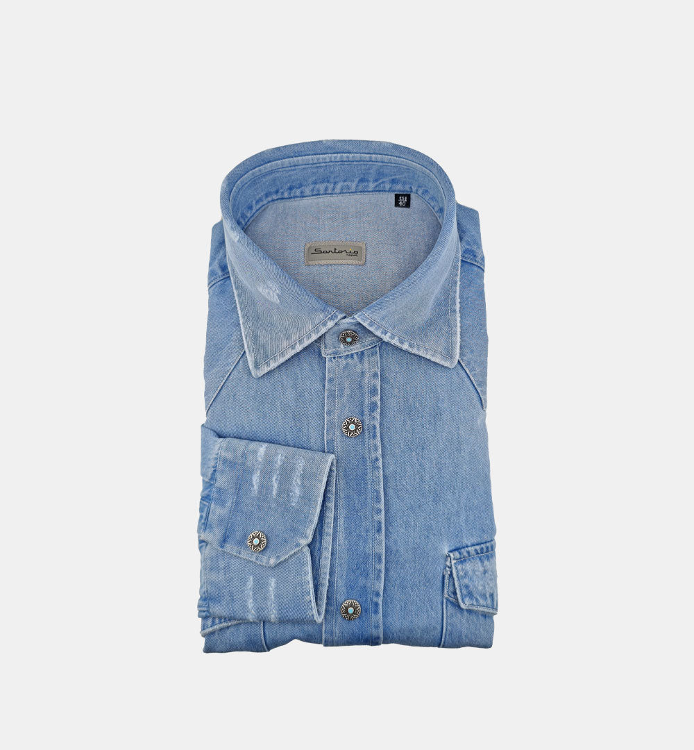 Camicia Sartorio uomo Texas denim chiaro TEXAS 29650301 SARTORIO