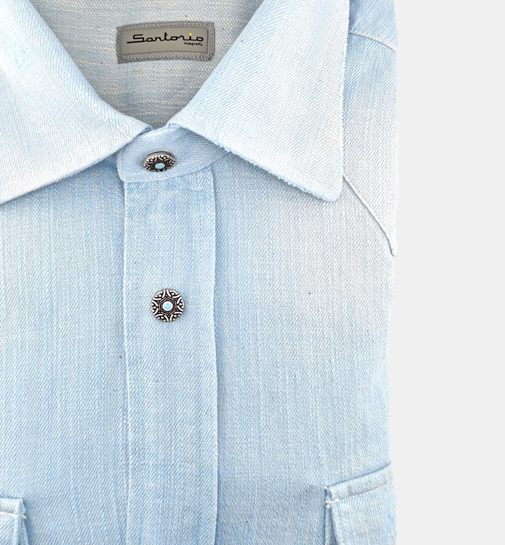 Camicia Sartorio uomo Texas denim celeste TEXAS 463302002 SARTORIO
