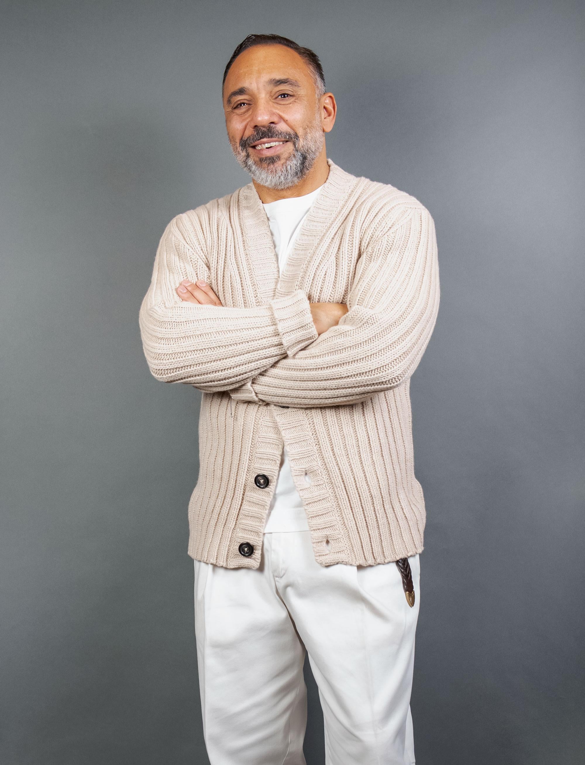 Cardigan CIRCOLO uomo 5165 Beige 5165 1185 SAND CIRCOLO