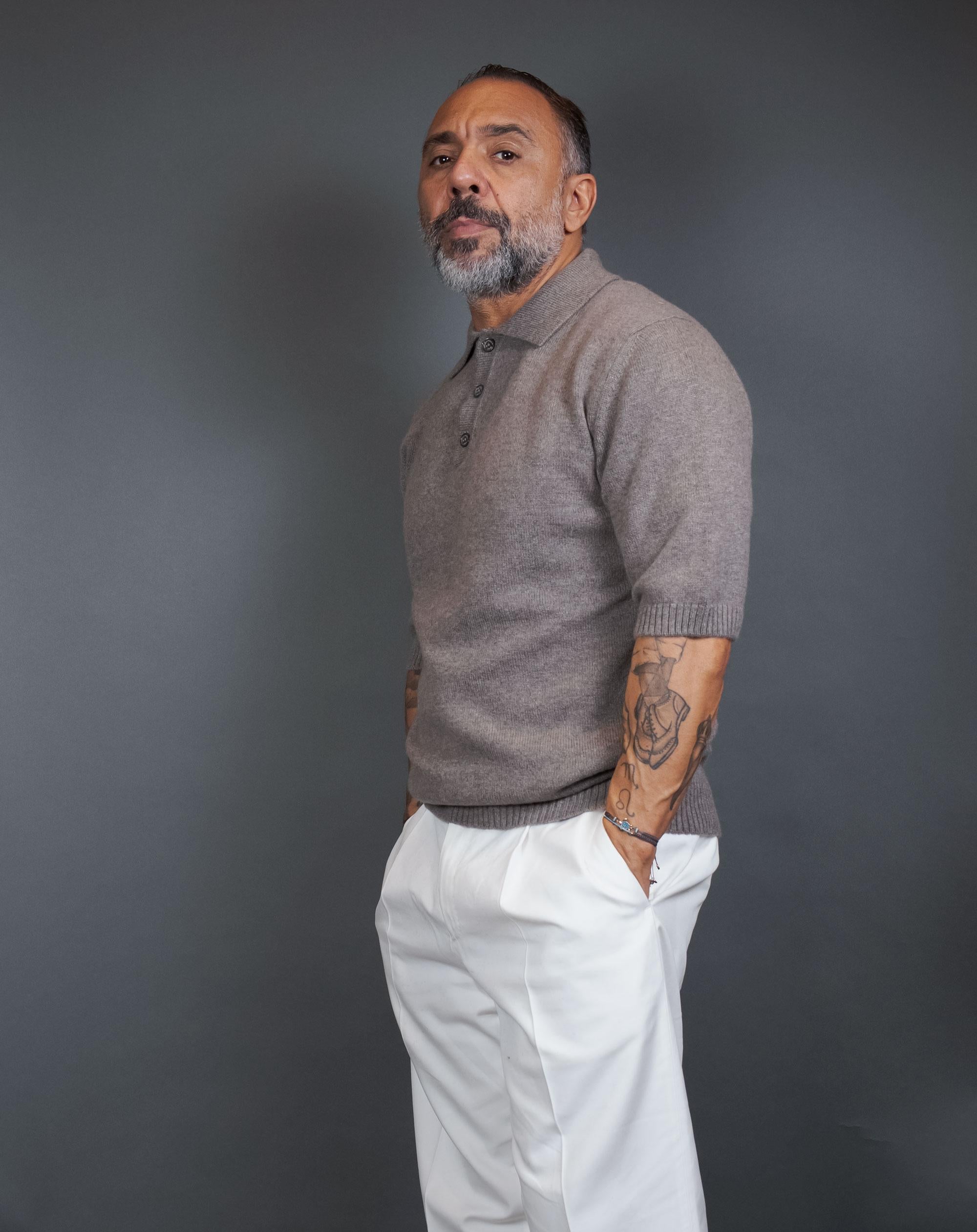 Maglione DANIELE FIESOLI uomo 9023 Tortora<BR/> 9023 038 VAPOR DANIELE FIESOLI