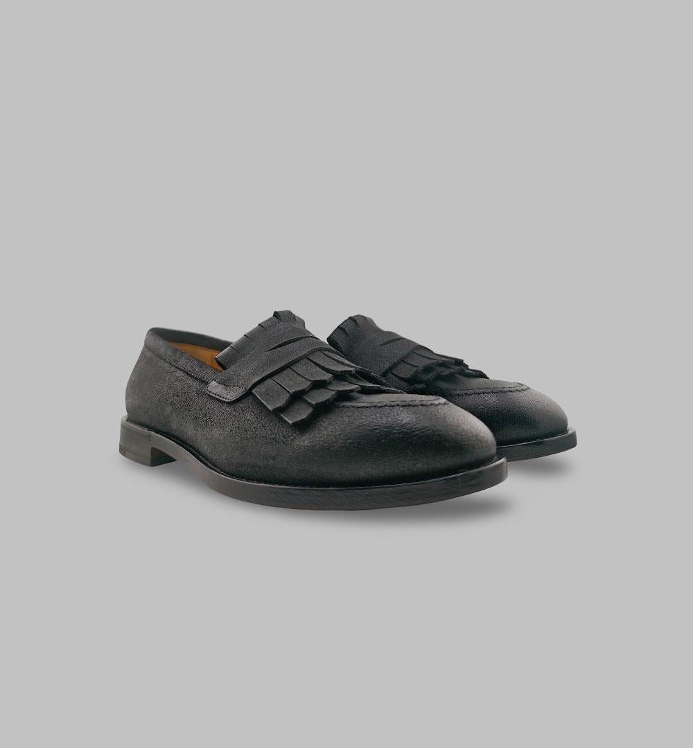 Mocassino Henderson uomo 75416 S 1 nero<BR/> 75416.S.1 FRANGIA HUNTER HENDERSON