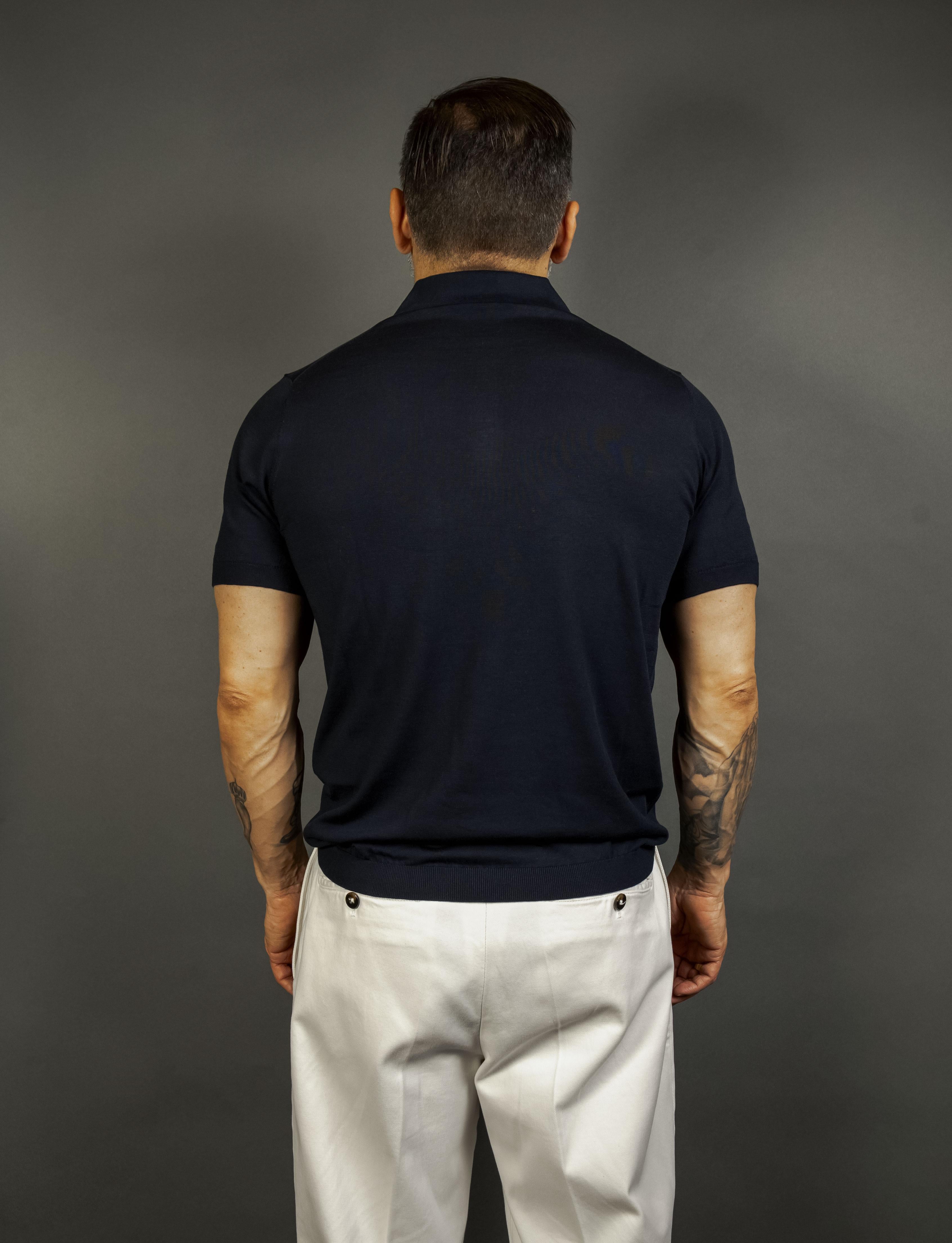 Polo Kangra uomo 1004 26 blu seta 1004 26 038 BLU KANGRA