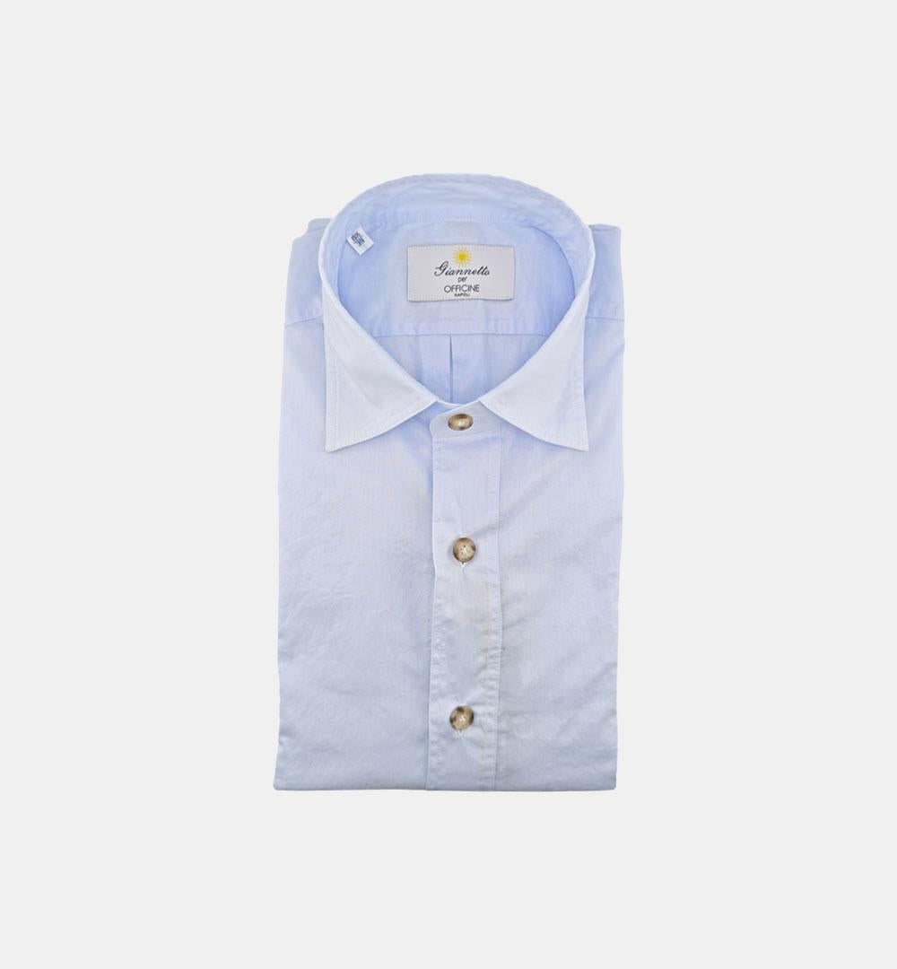 Camicia Giannetto Portofino uomo 61130 celeste CAMICIA 61130 2250 47 04 SANFORT X OFFICINE