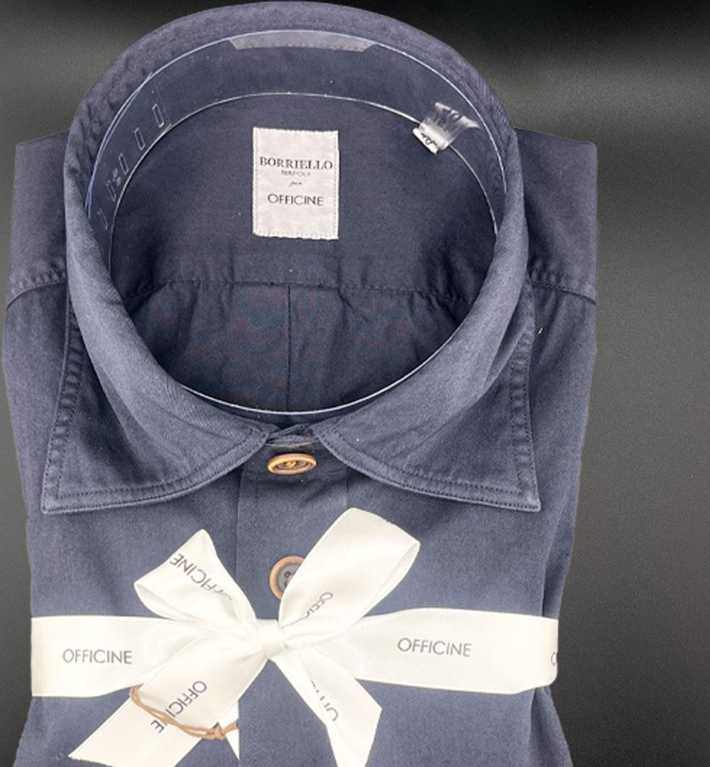 Camicia Borriello x Officine uomo 020028 blu 020028 13 BLU BORRIELLO