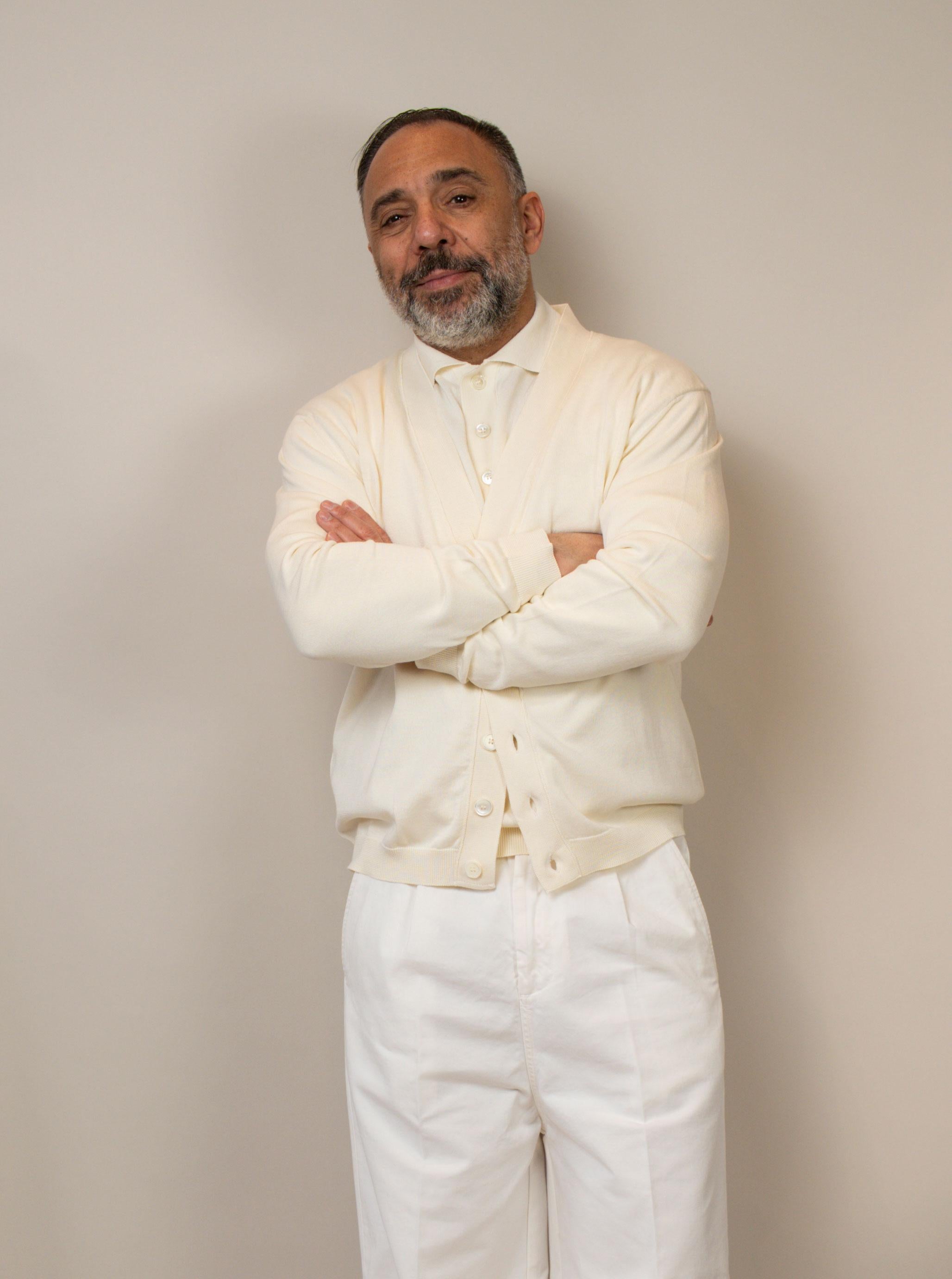 Cardigan Daniele Fiesoli uomo 3300 bianco CARDIGAN 3300 0100 DANIELE FIESOLI