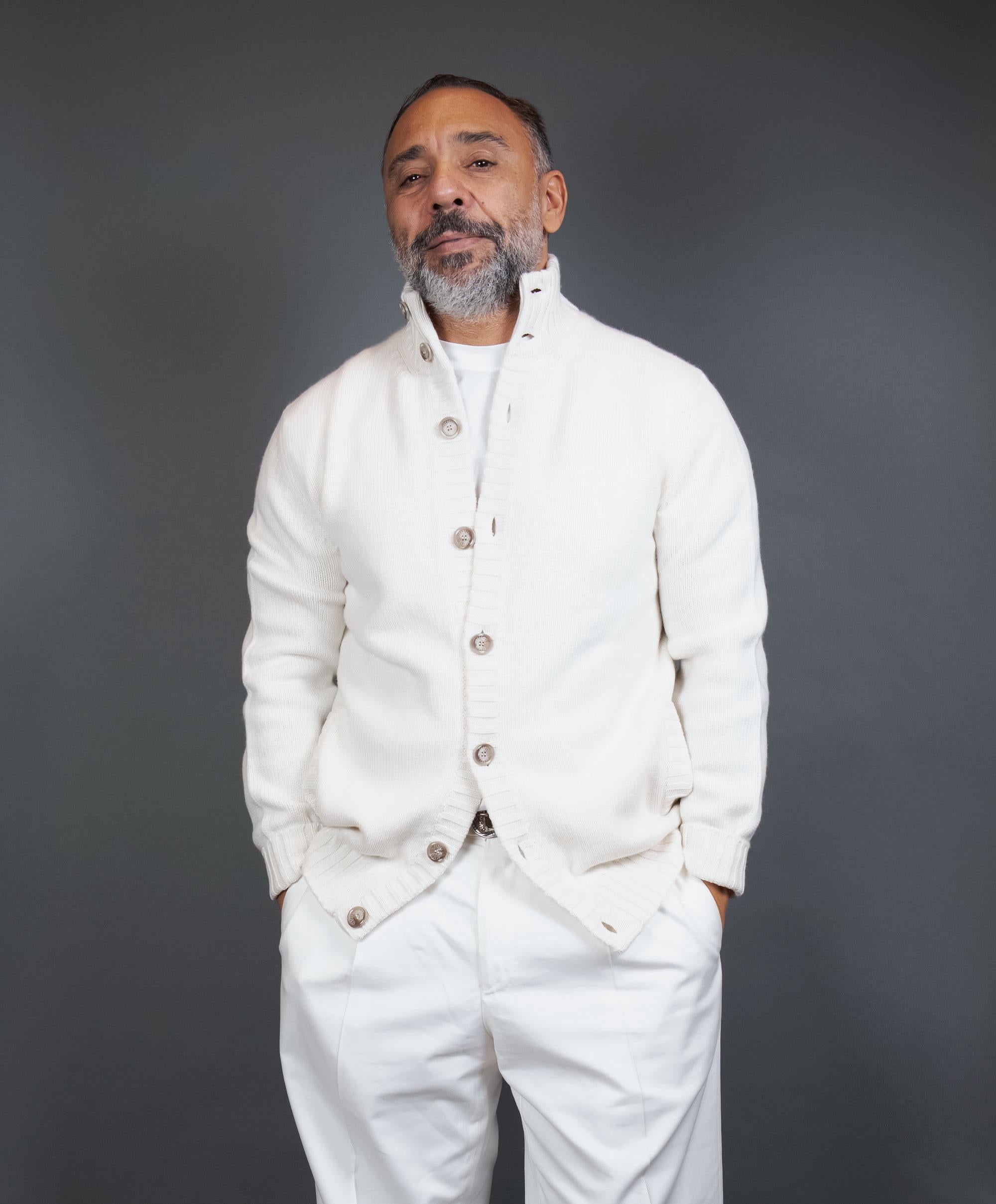 Cardigan FEDELI uomo FAVONIUS 6488 Bianco FAVONIUS 6488 ICE FEDELI