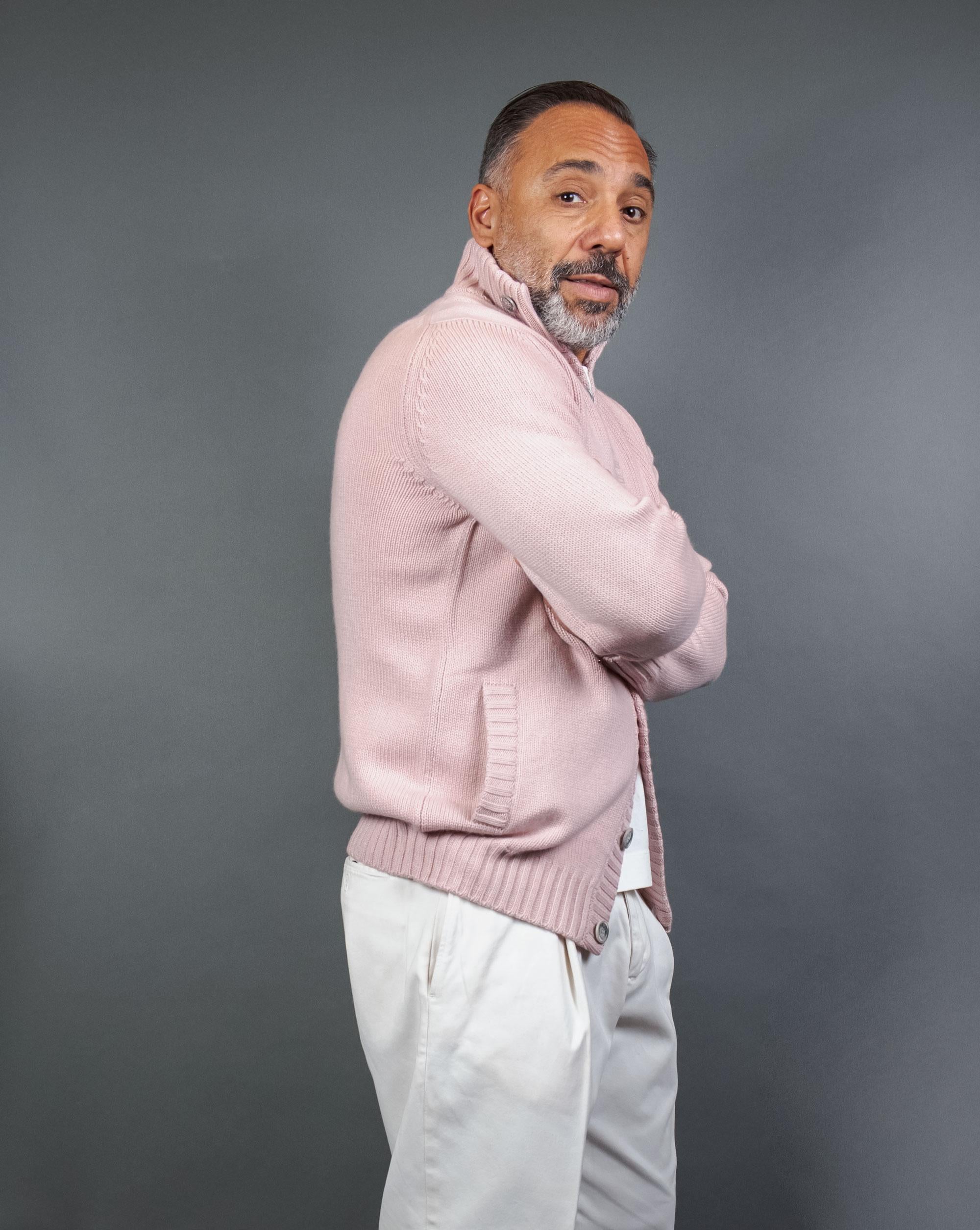 Cardigan FEDELI uomo FAVONIUS 6488 Rosa FAVONIUS 6488 MISTYROSE FEDELI