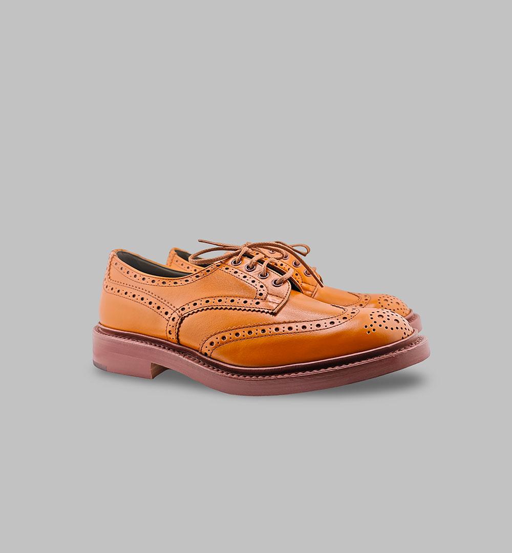 Derby TRICKER'S uomo 5633 405 Mostarda gambini mascherina pelle punta decorata 5633/405 BOURTON TRICKER'S