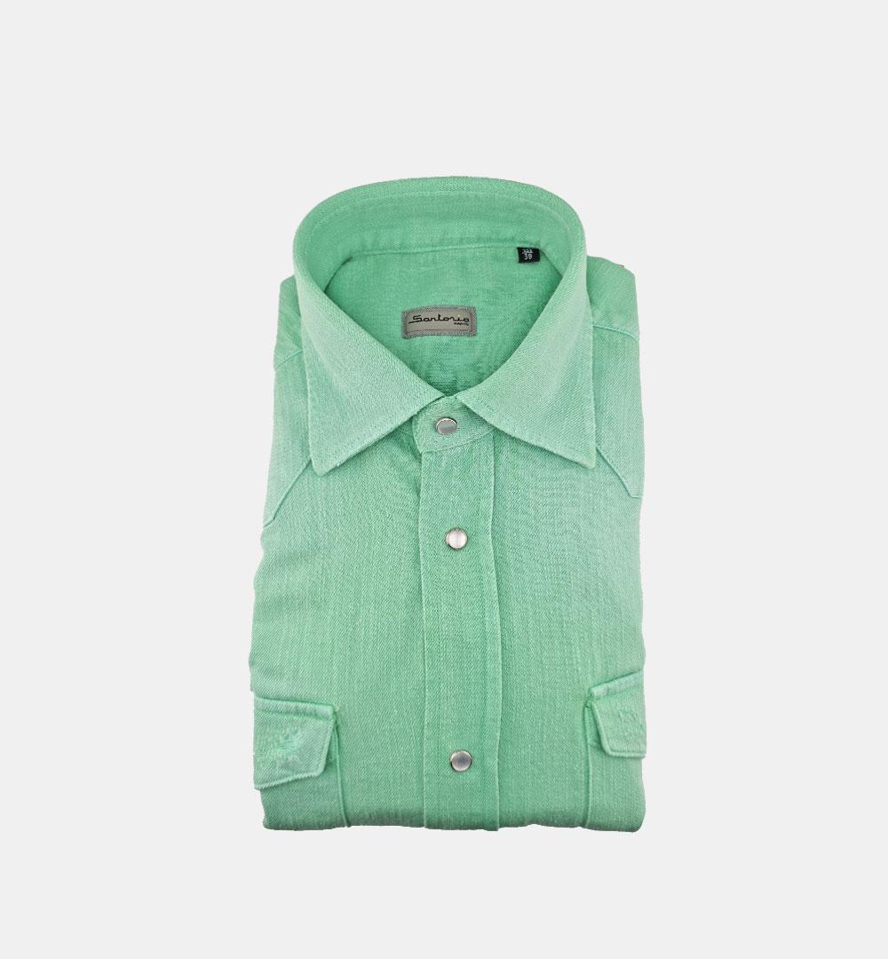 Camicia Sartorio uomo Texas verde mela TEXAS 445915003 SARTORIO