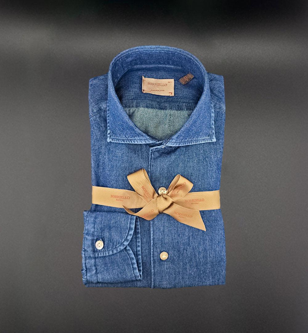 Camicia BORRIELLO uomo MARECHIARO Denim scuro MARECHIARO 9095 1 BORRIELLO