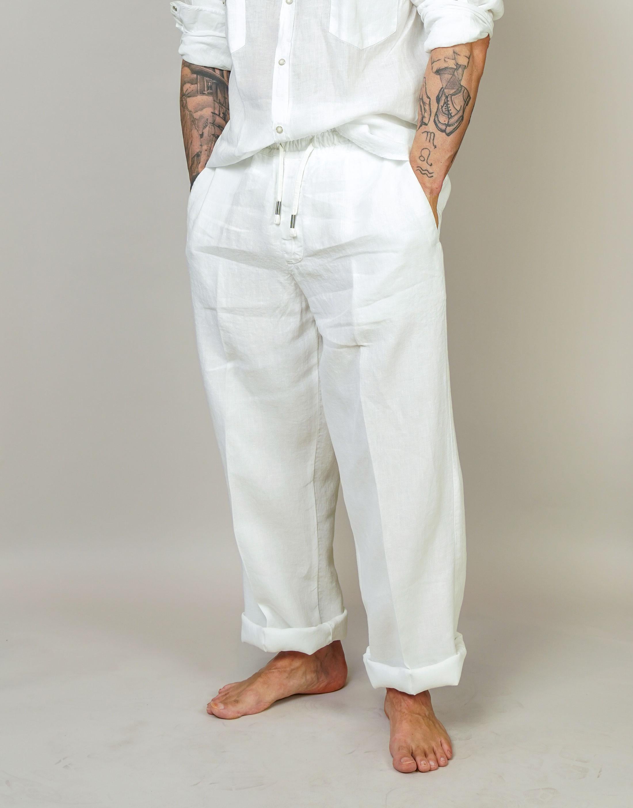 Pantalone Inlinum uomo Pajama off white PAJAMA TROPEA PANTS OFF WHITE INLINUM