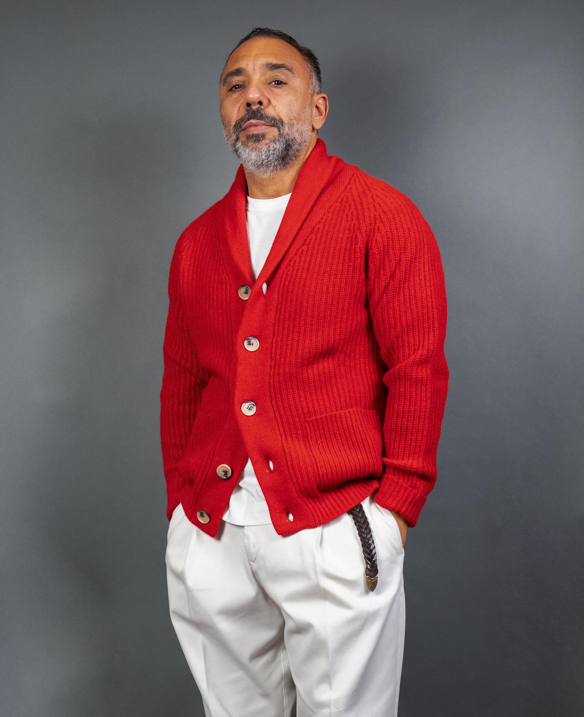 Cardigan Scaglione uomo UNK167 pannocchia rosso UNK167 PANNOCCHIA STRAWBERRY SCAGLIONE