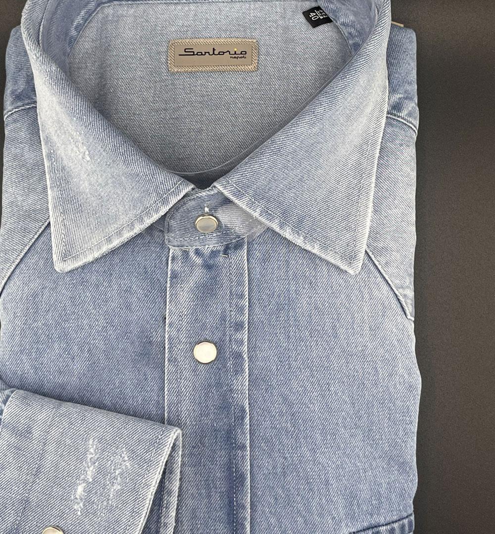 Camicia Sartorio uomo SCC0001SH2965 blu chiaro SCC0001SH2965 02022 DENIM SARTORIO