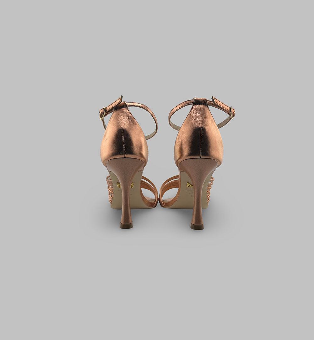 Sandali Ammabile donna 6010501 cipria pelle tacco 9<BR/> 6010501 TACCO FIOCCO AMMABILE