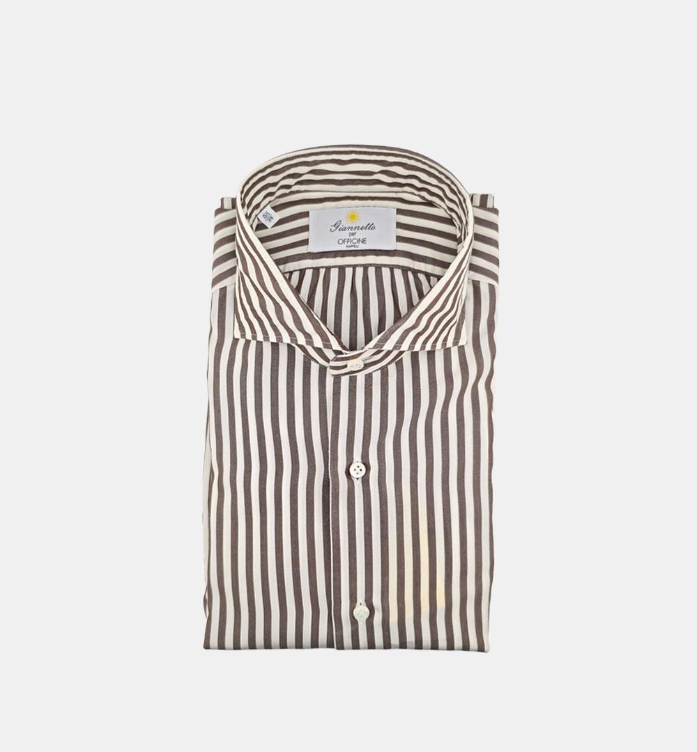 Camicia Giannetto Portofino uomo 61235 testa di moro CAMICIA 61235 6140 727 03 03 SANFORT X OFFICINE