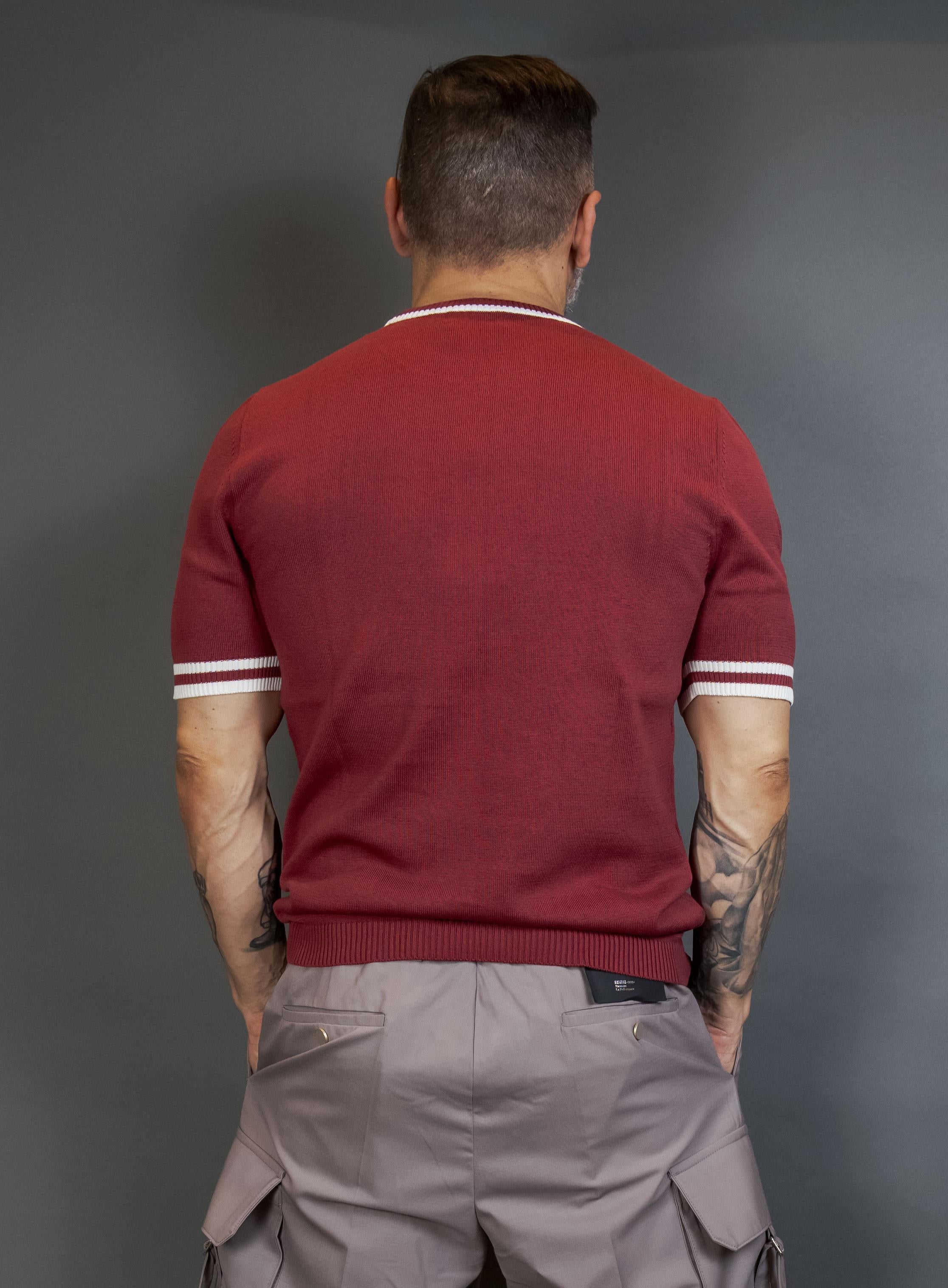 T-shirt Scaglione uomo UPC030 tipping cherry UPC030 013 DK CHERRY MILK SCAGLIONE