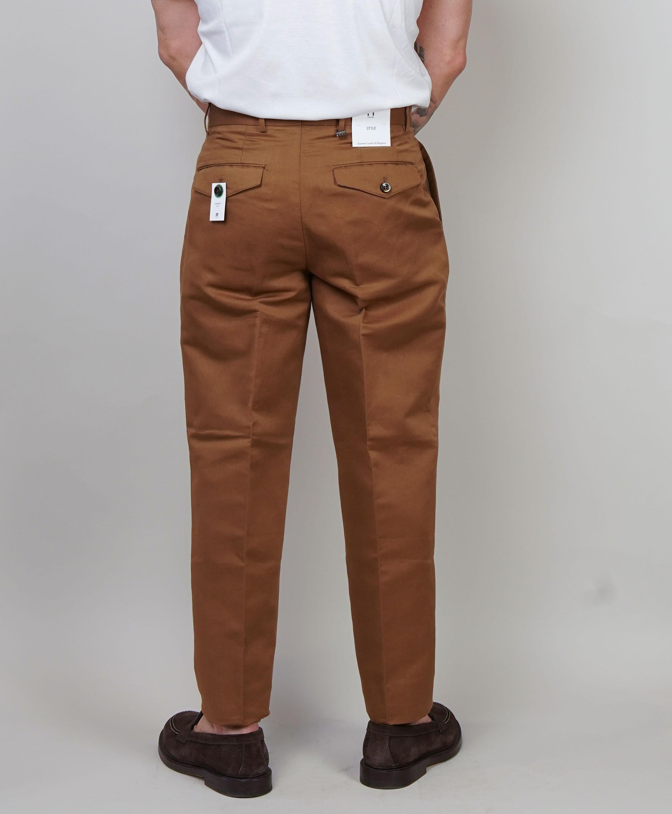 Pantalone PT Torino uomo Carrot tabacco CARROT FIT PU38 0165 PT TORINO