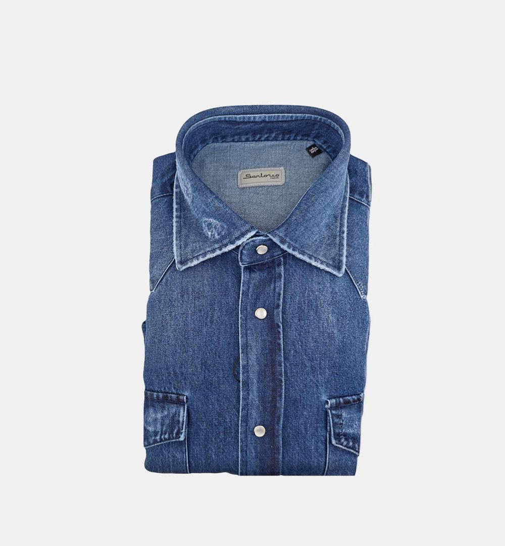 Camicia Sartorio uomo Texas denim scuro TEXAS 29650100 SARTORIO