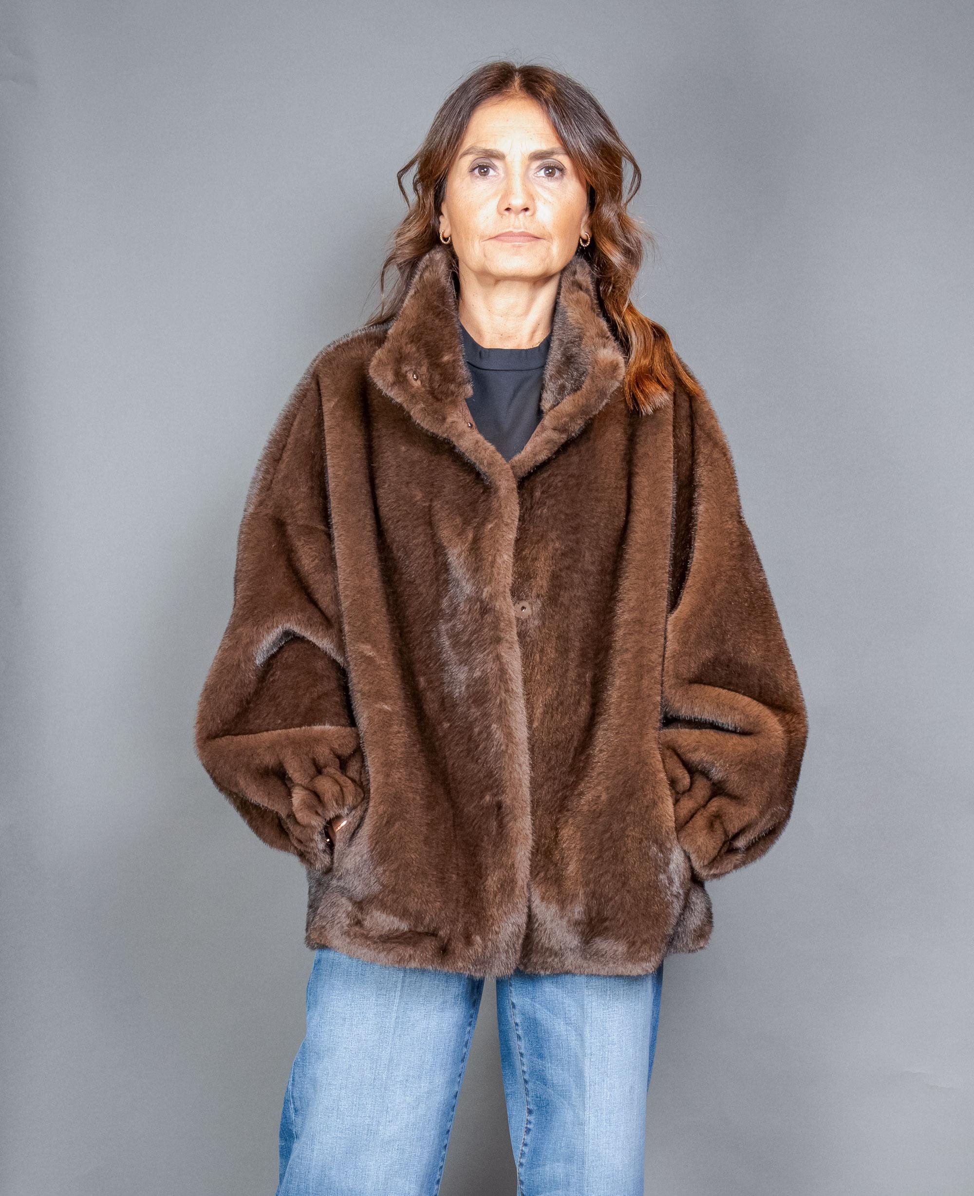 Pelliccia BULLY donna 7224 Testa di moro 7224 CINTURA TDM BULLY